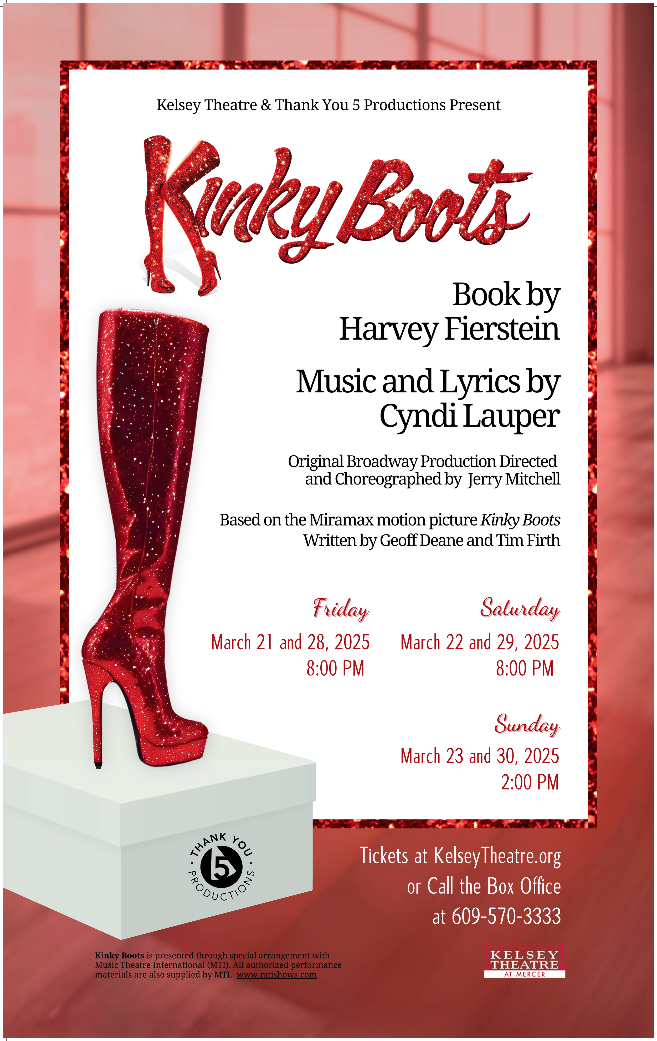 Thank You 5 Productions Upcoming Show Kinky Boots March 2025